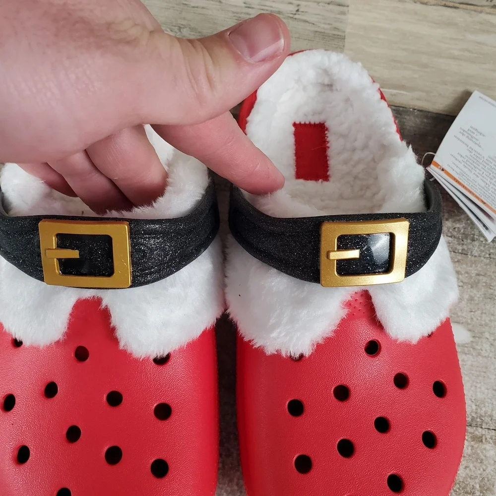 Crocs Classic Lined Santa Clogs Sz C5 5 Childrens Sandals Christmas Holiday‎